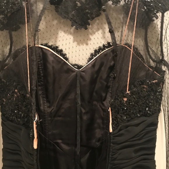 Vintage RUBEN PANIS Couture Black Cocktail Dress - Picture 4 of 8